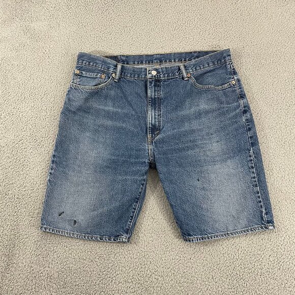 Levi's 505 Shorts Men 42 Blue Medium Wash Regular Fit Denim - Picture 1 of 14